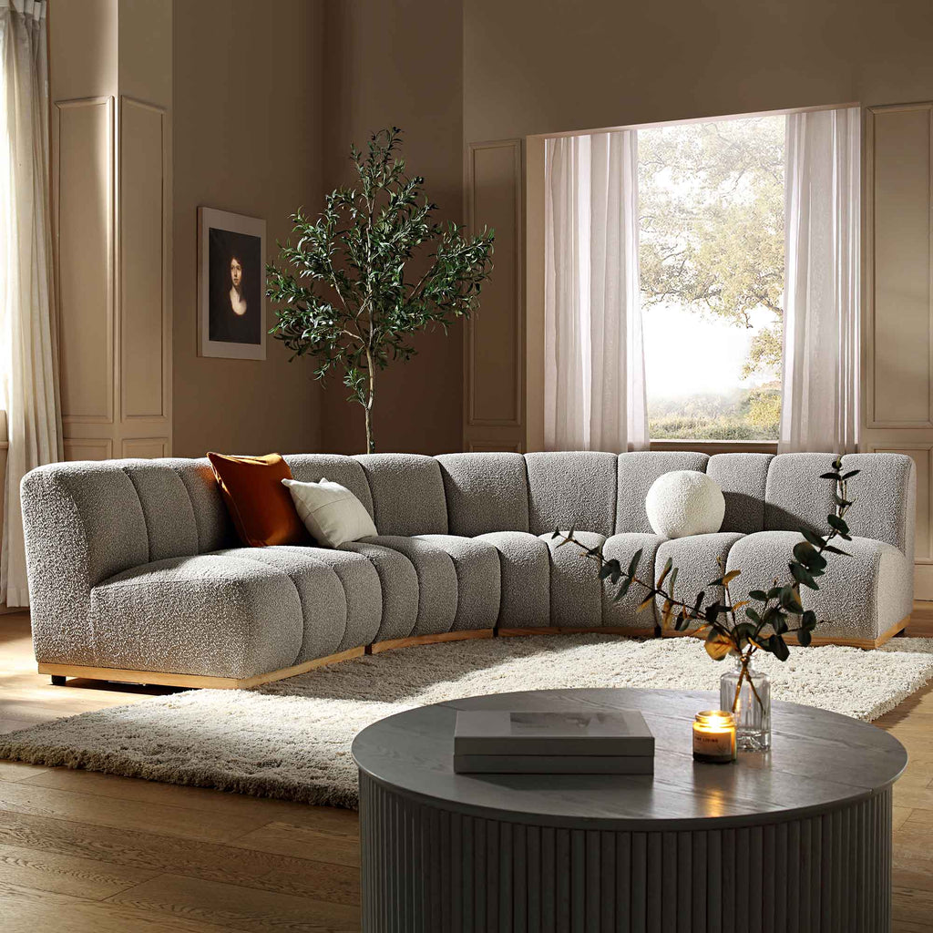Granvia Taupe Boucle Modular Sofa, 4-Seater Large Corner Sofa daals