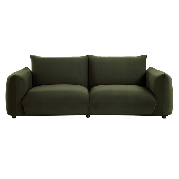 Gianni Three Seater Sofa, Moss Green Velvet