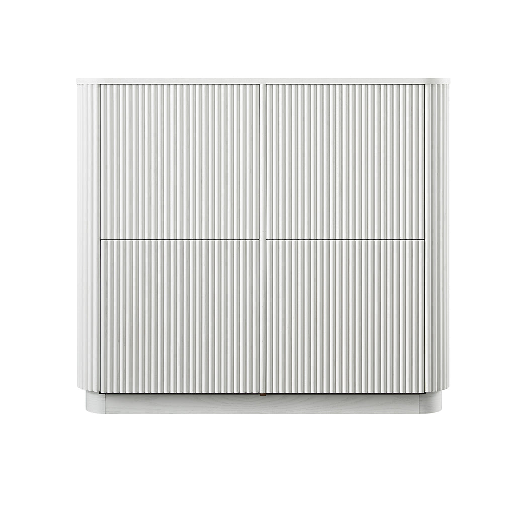 Maru 4-Door Shoe Storage Cabinet, Washed White