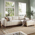 Belsize Beige Boucle Sofa with Wooden Base, Large Chaise Right Hand