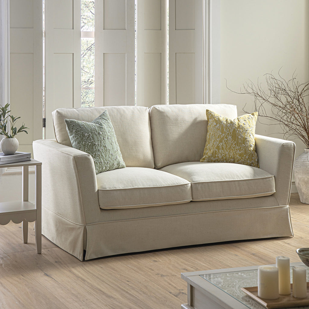 Fitz Skirted 2 Seater Sofa Oatmeal Linen Blend Daals Fitz Skirted 2 Seater Sofa Oatmeal Linen Blend Daals