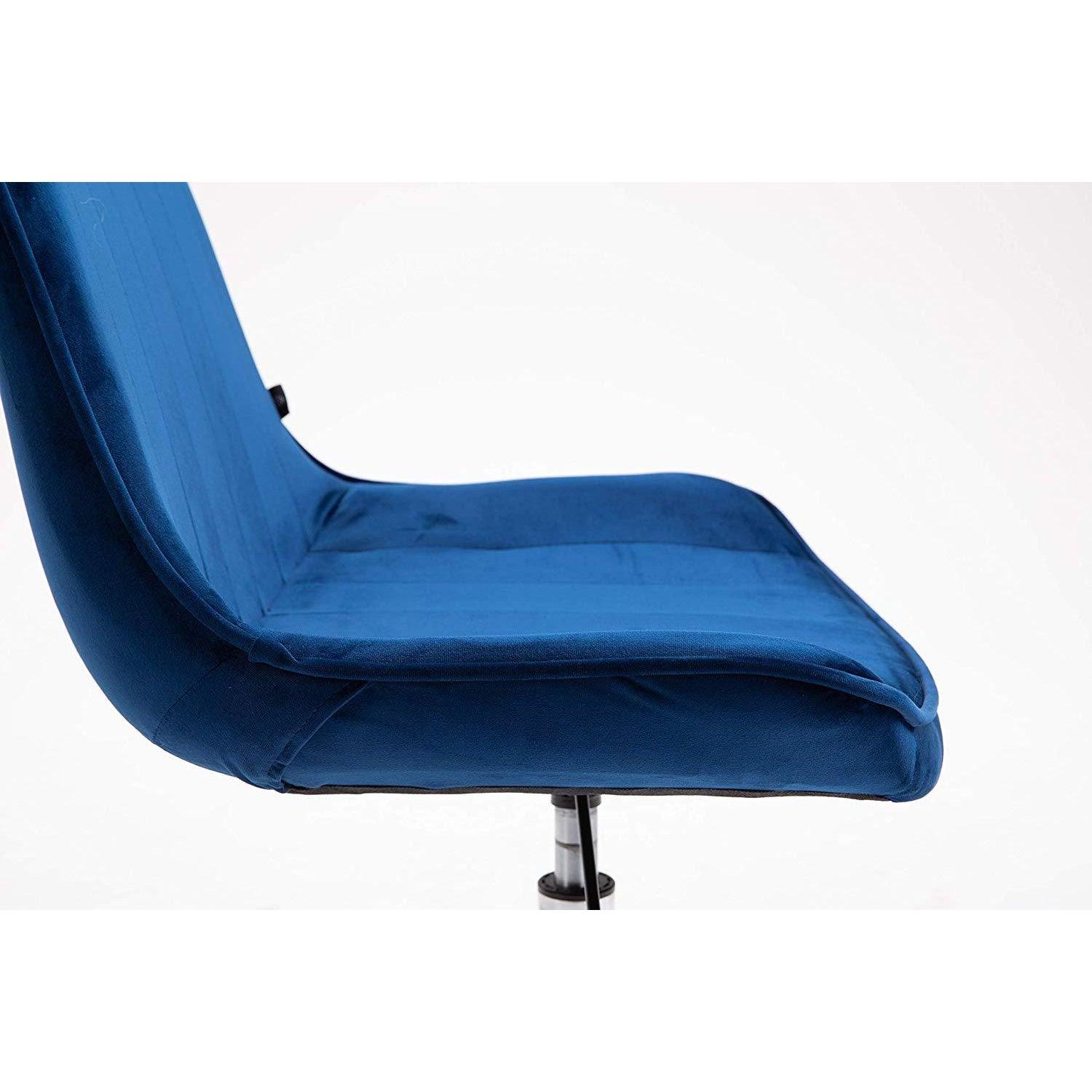 Cherry Tree Furniture Cala Sapphire Blue Colour Velvet Fabric Desk Chair Swivel Chair with Chrome Base