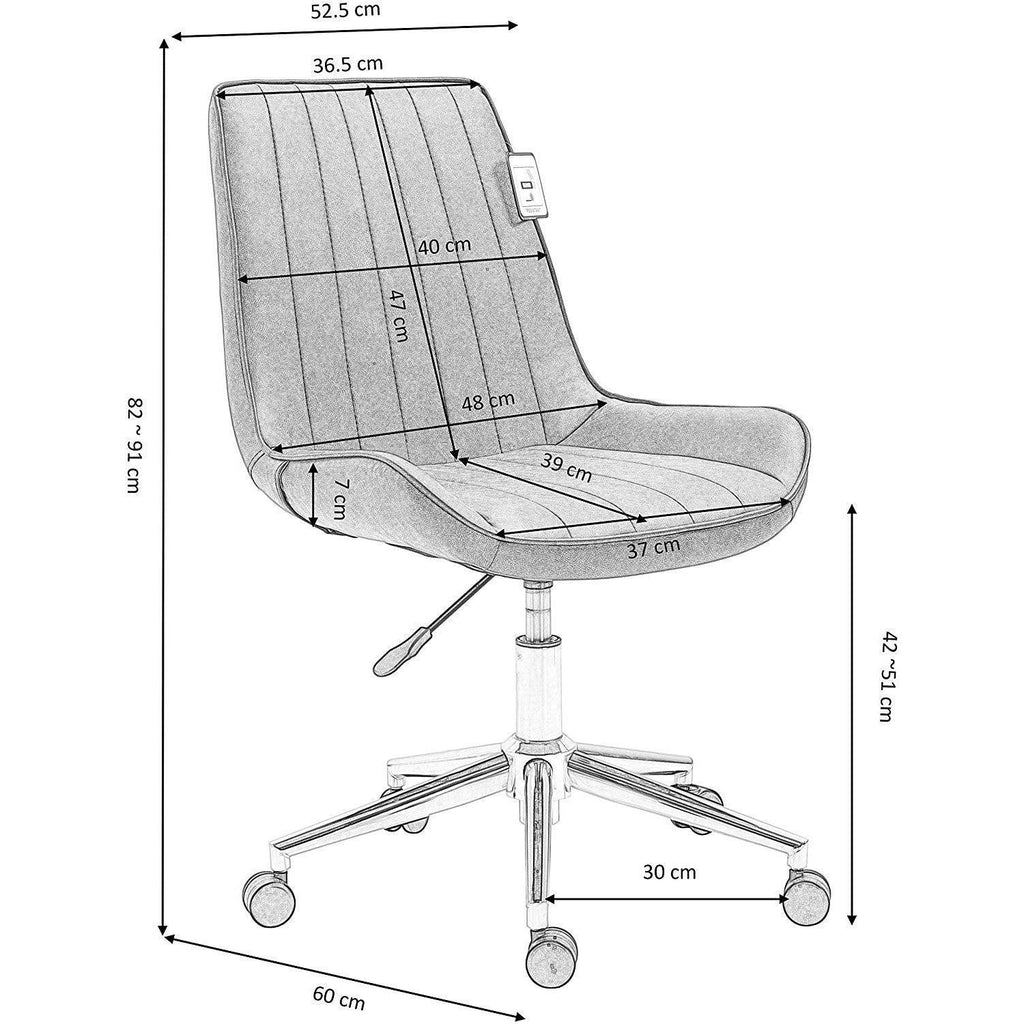 Cherry Tree Furniture Cala Sapphire Blue Colour Velvet Fabric Desk Cha
