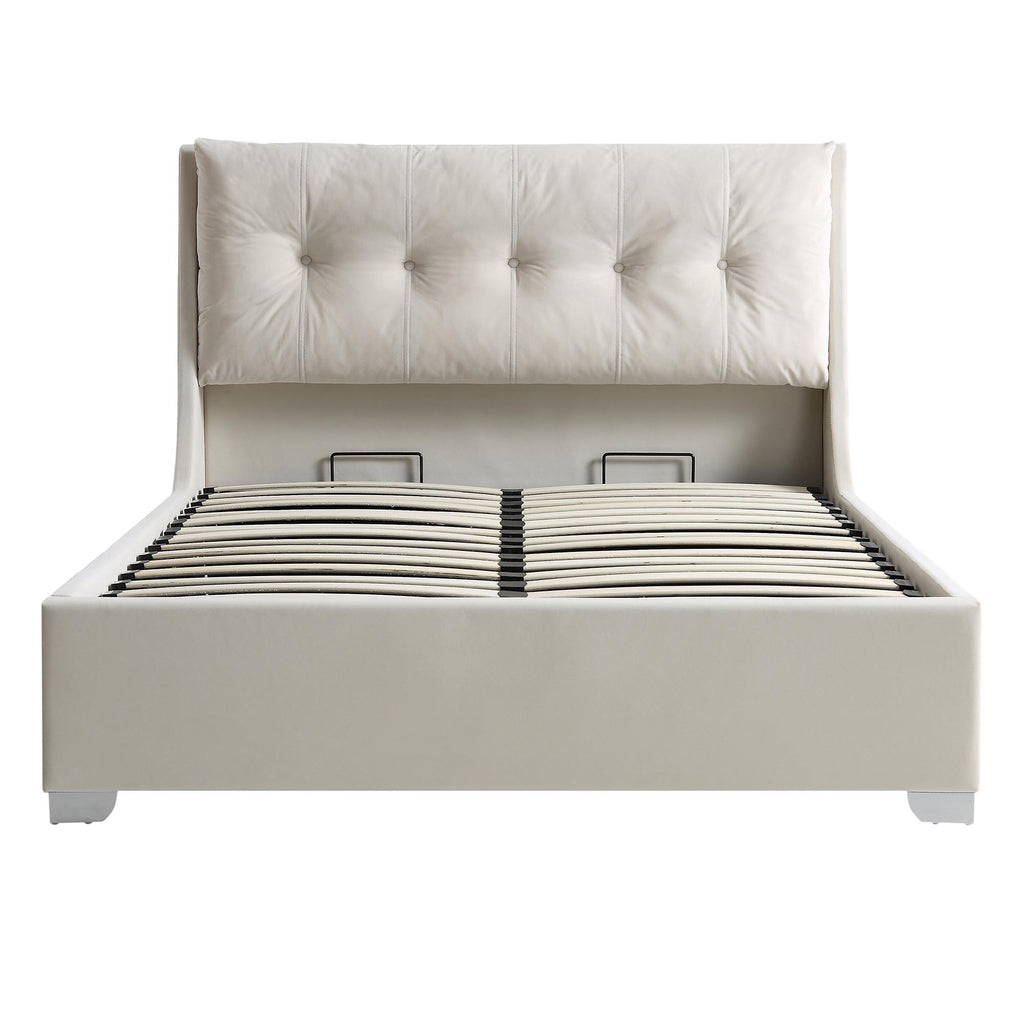 Hadley Champagne Velvet Ottoman Storage Bed daals
