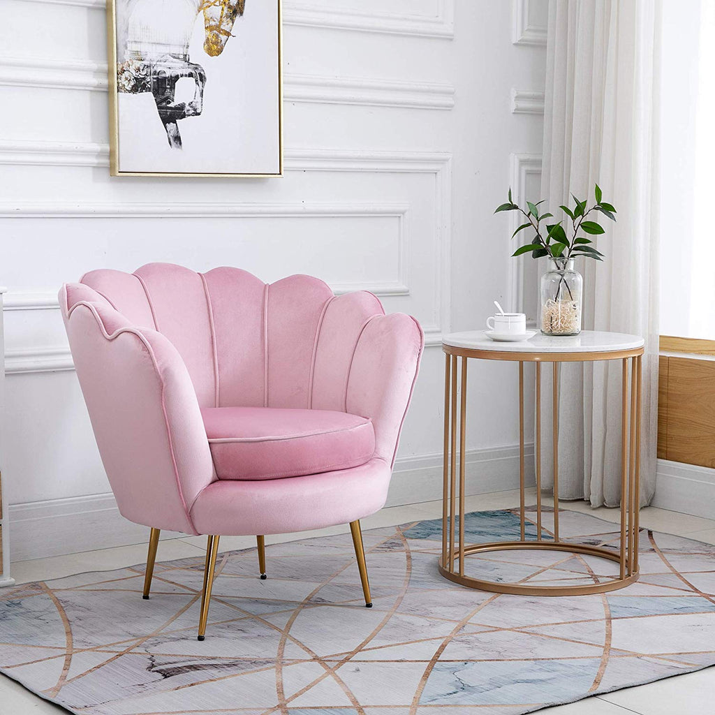 Hepburn Accent Chair in Pink Velvet daals - Main Image