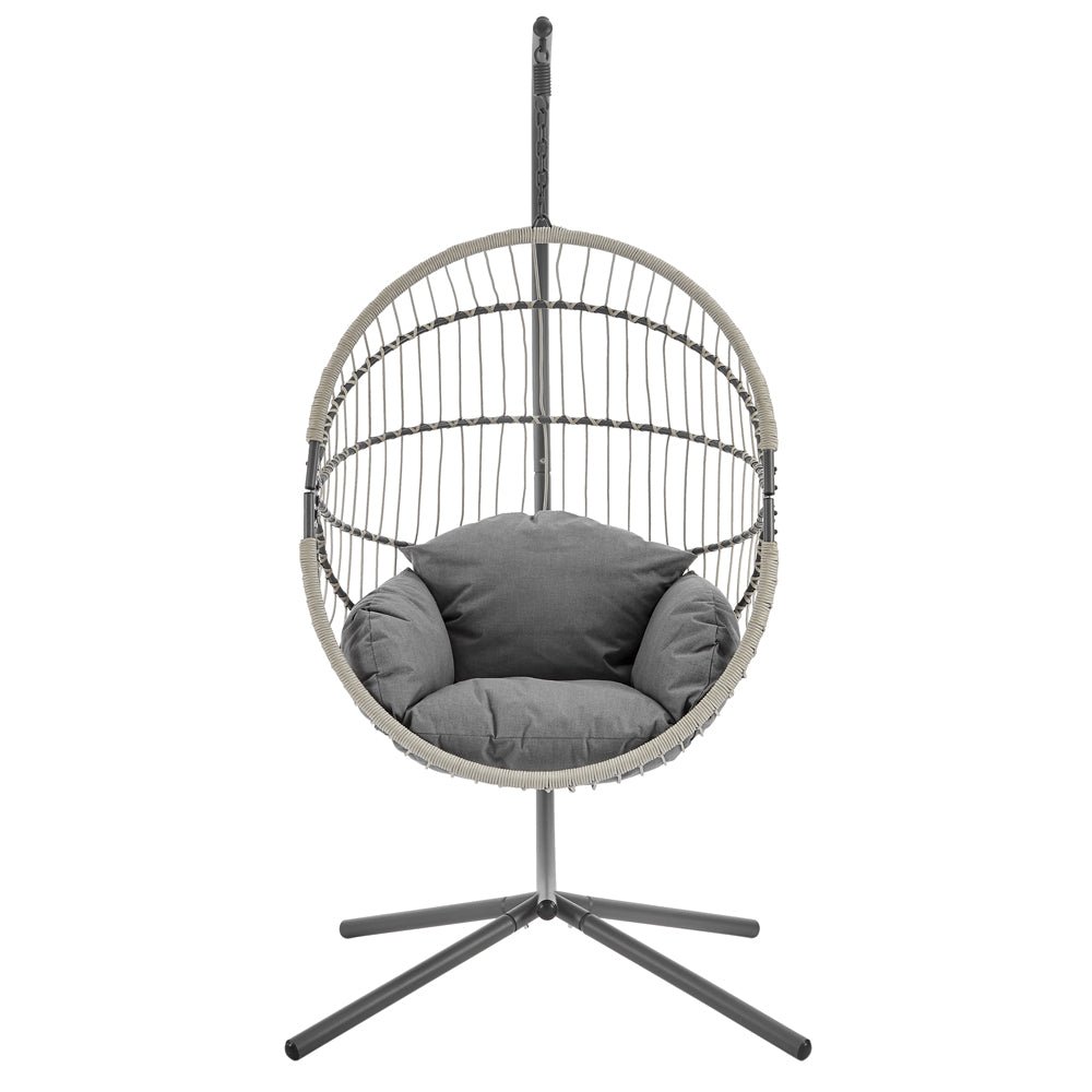 Hanging Chair Single Rattan Chair Grey Leisuregrow Salzburg Single