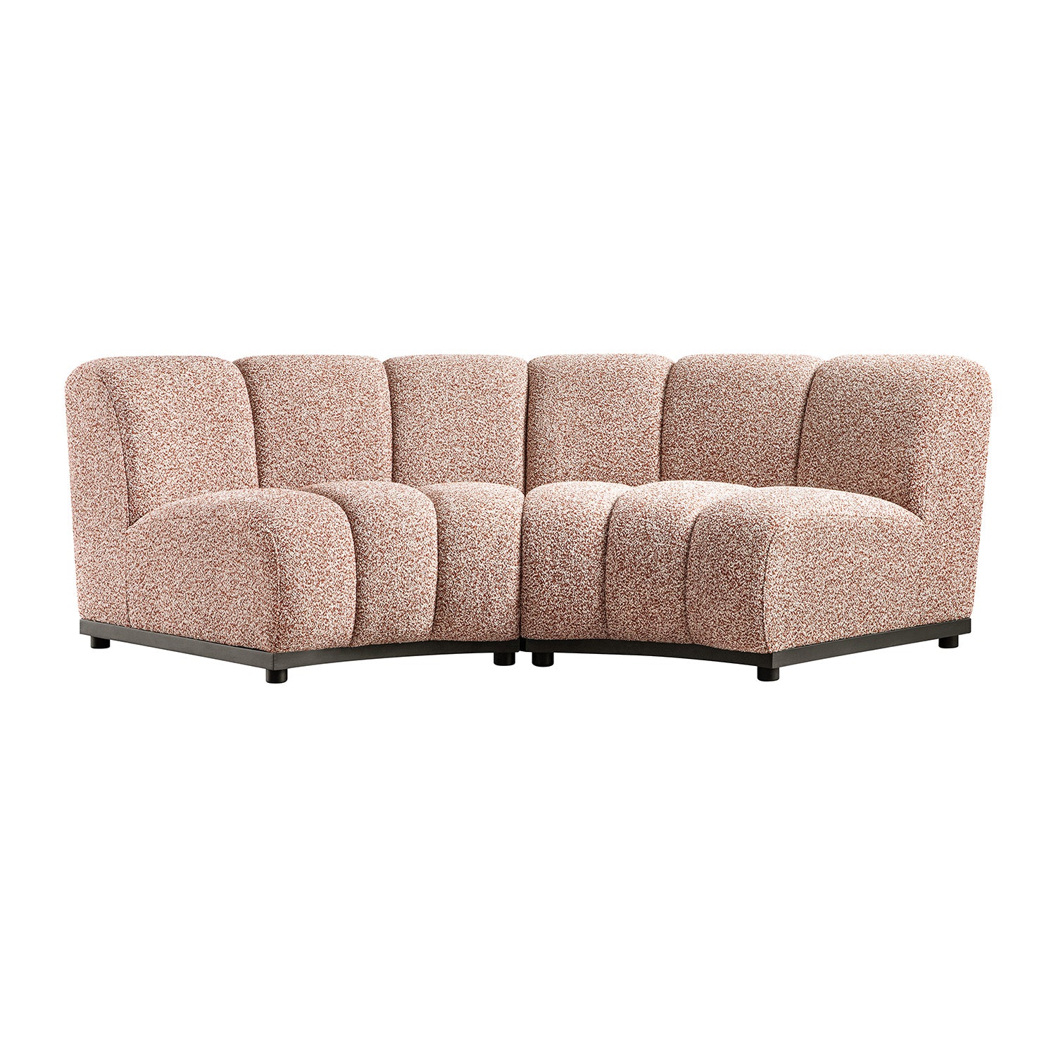 Granvia Musk Blush Boucle Modular Sofa, 2-Seater Curved Sofa