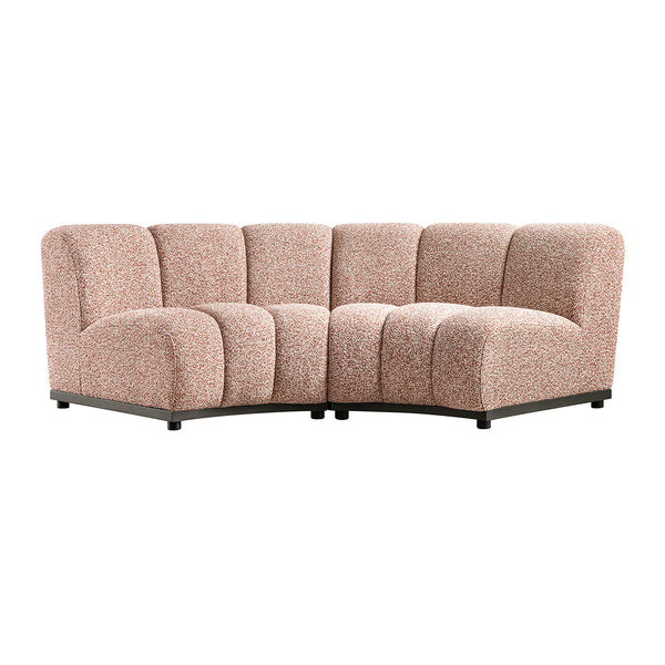 Granvia Musk Blush Boucle Modular Sofa, 2-Seater Curved Sofa