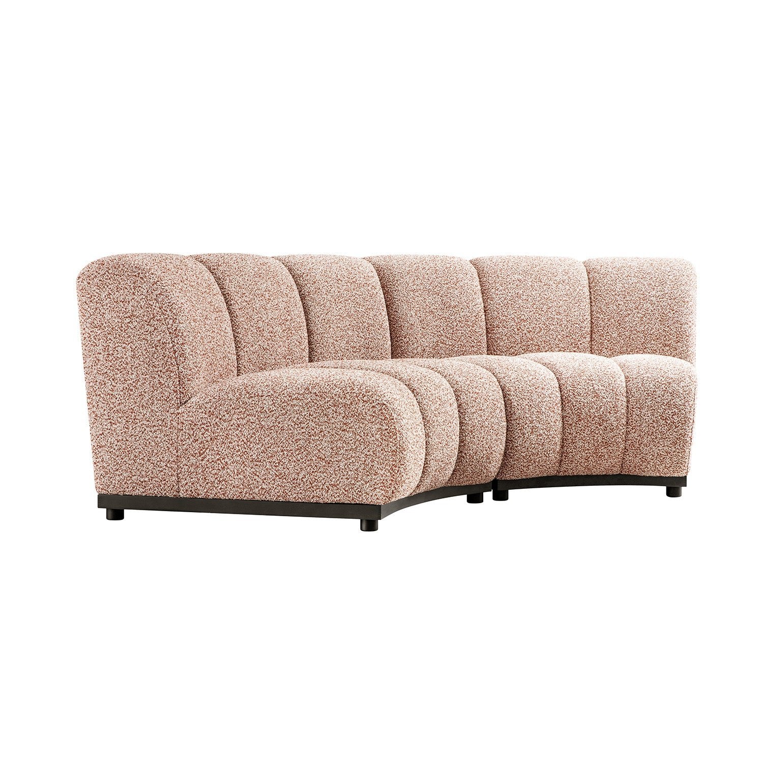 Granvia Musk Blush Boucle Modular Sofa, 2-Seater Curved Sofa