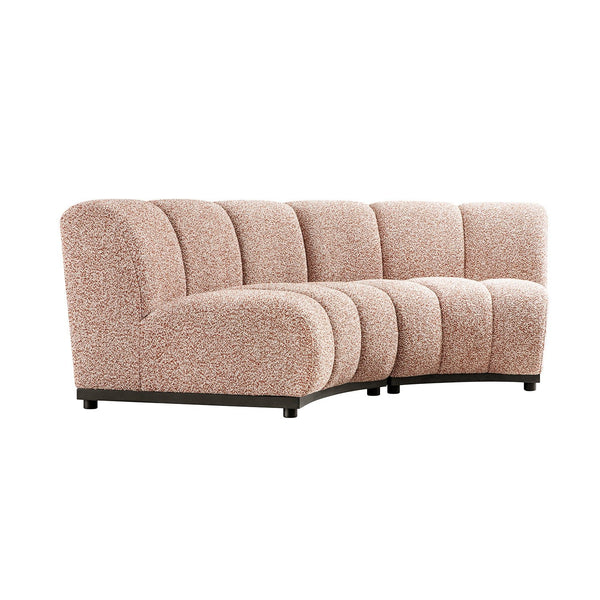 Granvia Musk Blush Boucle Modular Sofa, 2-Seater Curved Sofa