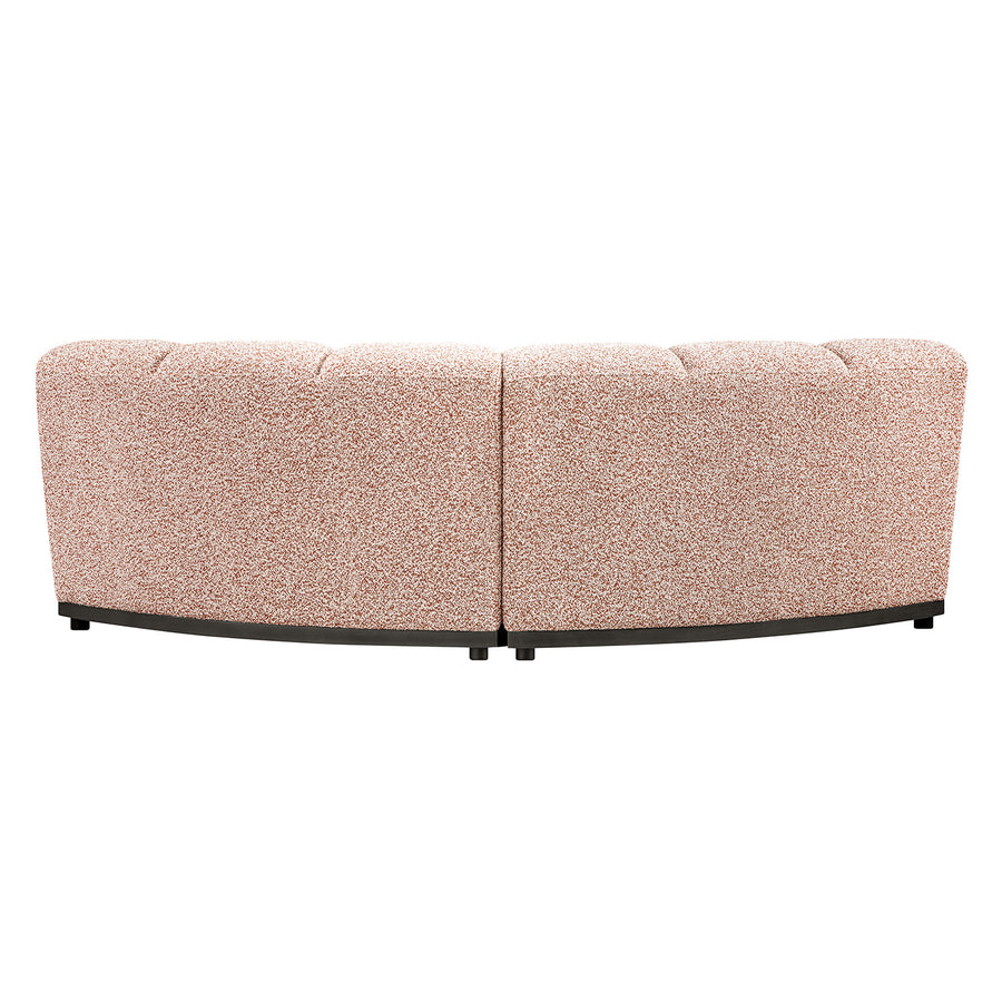 Granvia Musk Blush Boucle Modular Sofa, 2-Seater Curved Sofa