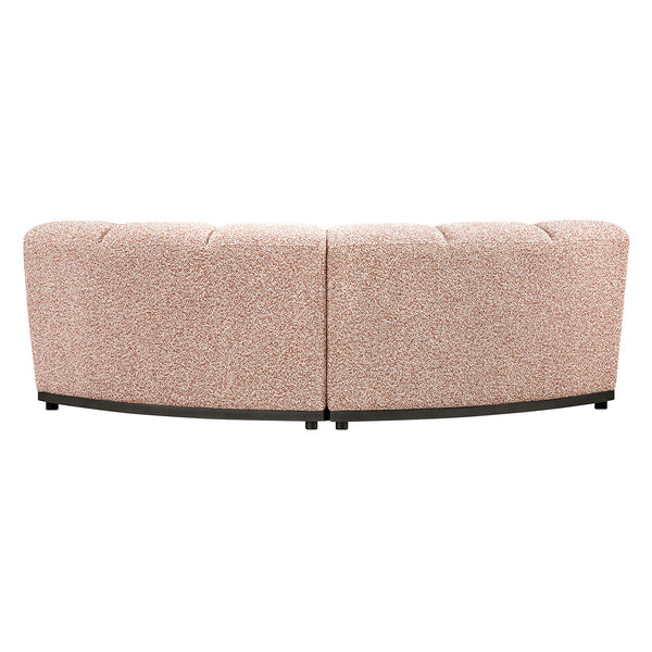 Granvia Musk Blush Boucle Modular Sofa, 2-Seater Curved Sofa