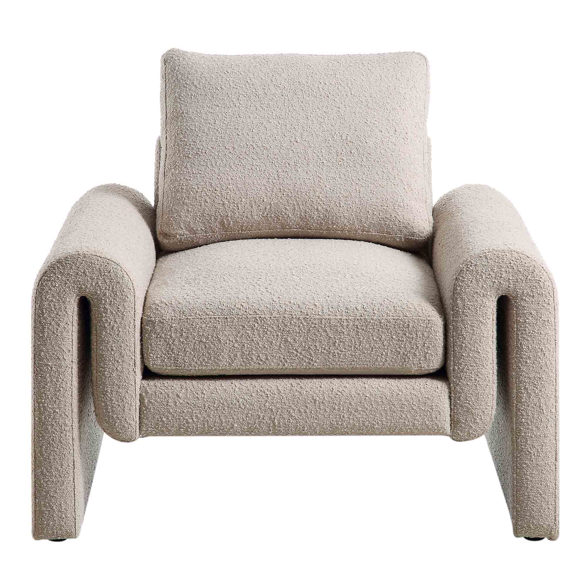 Hampstead Taupe Boucle Curved Armchair