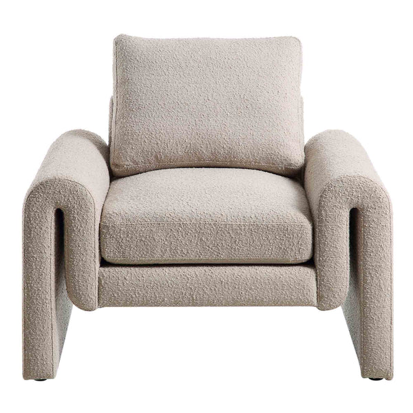 Hampstead Taupe Boucle Curved Armchair