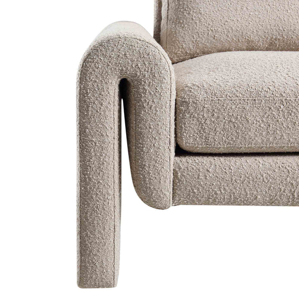 Hampstead Taupe Boucle Curved Armchair