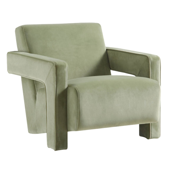Brompton Sculptural Armchair, Lichen Velvet