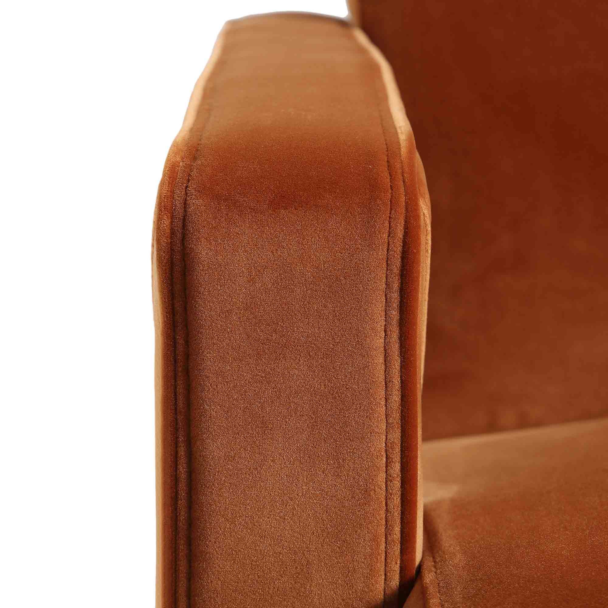 Brompton Sculptural Armchair, Rust Velvet