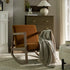 Fyne Cinnamon Velvet Rocking Weathered Oak Armchair
