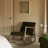 Fyne Moss Green Velvet Rocking Weathered Oak Armchair - daals