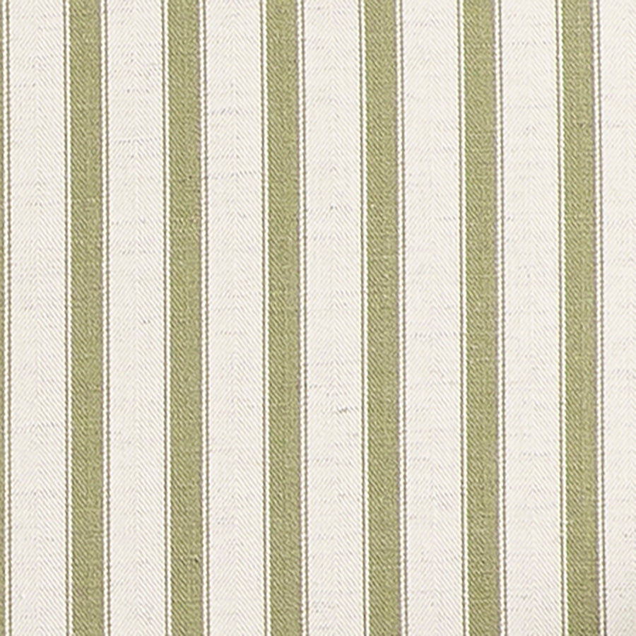 Fyne Sage Striped Linen Blend Natural Oak Armchair with Rattan Armrests