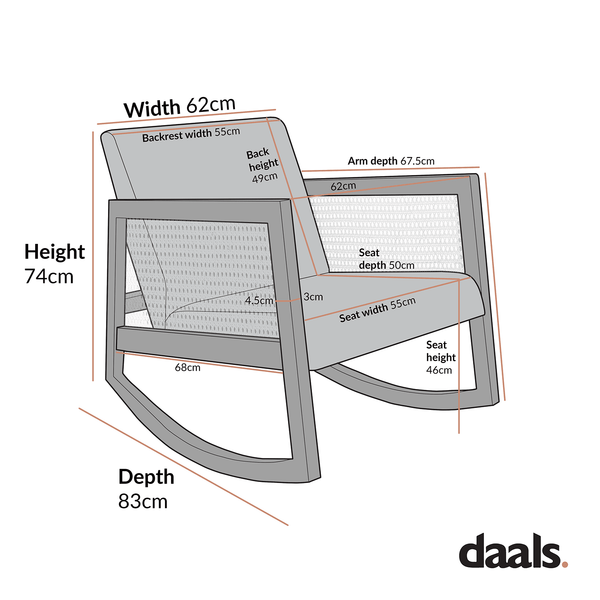 Fyne Moss Green Velvet Rocking Weathered Oak Armchair with Rattan Armrests