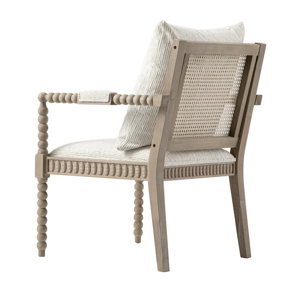 Hemingford Beige Textured Fabric Bobbin Washed Oak Armchair