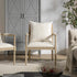 Hemingford Beige Textured Fabric Bobbin Washed Oak Armchair - daals