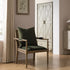 Hemingford Moss Green Velvet Bobbin Washed Oak Armchair - daals