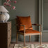 Hemingford Rust Velvet Bobbin Washed Oak Armchair - daals