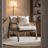 Fyne Oatmeal Fabric Weathered Oak Frame Rattan Armchair - daals