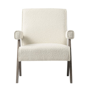 Chinnor Beige Boucle Weathered Oak Frame Accent Chair