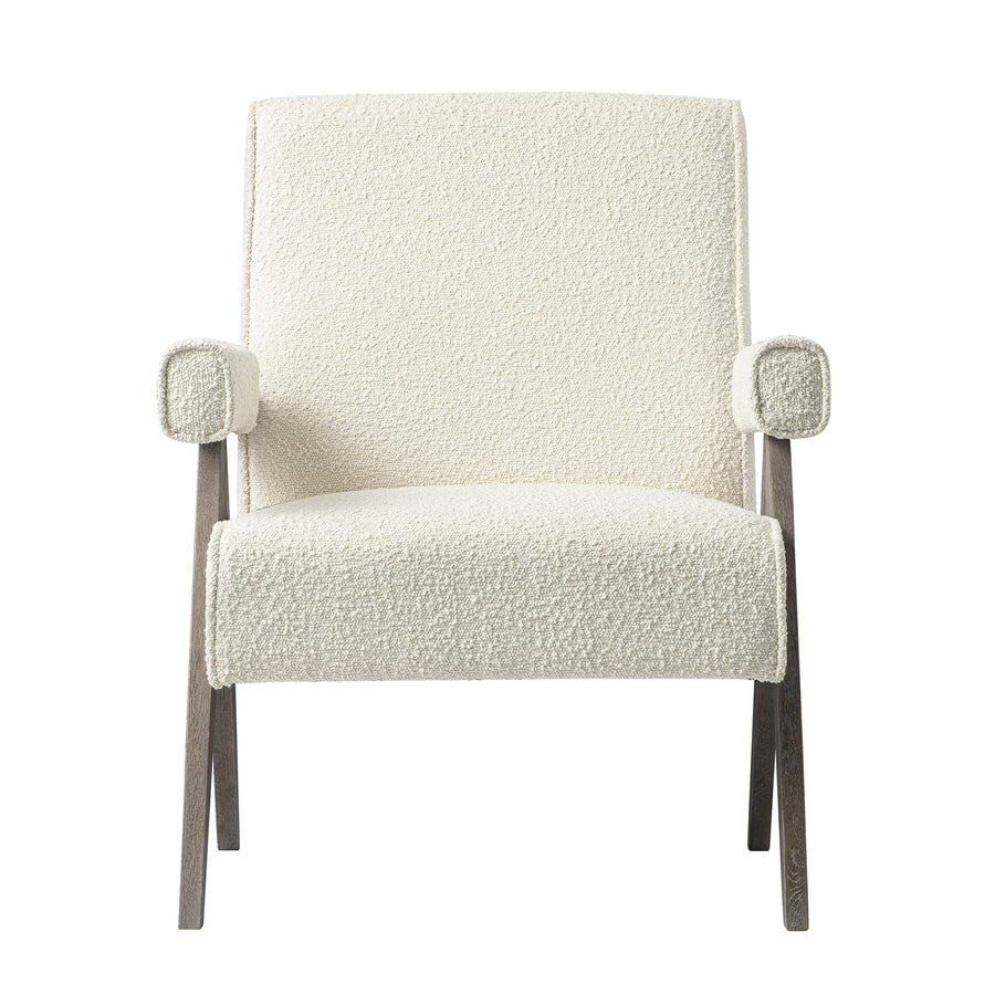 Chinnor Beige Boucle Weathered Oak Frame Accent Chair