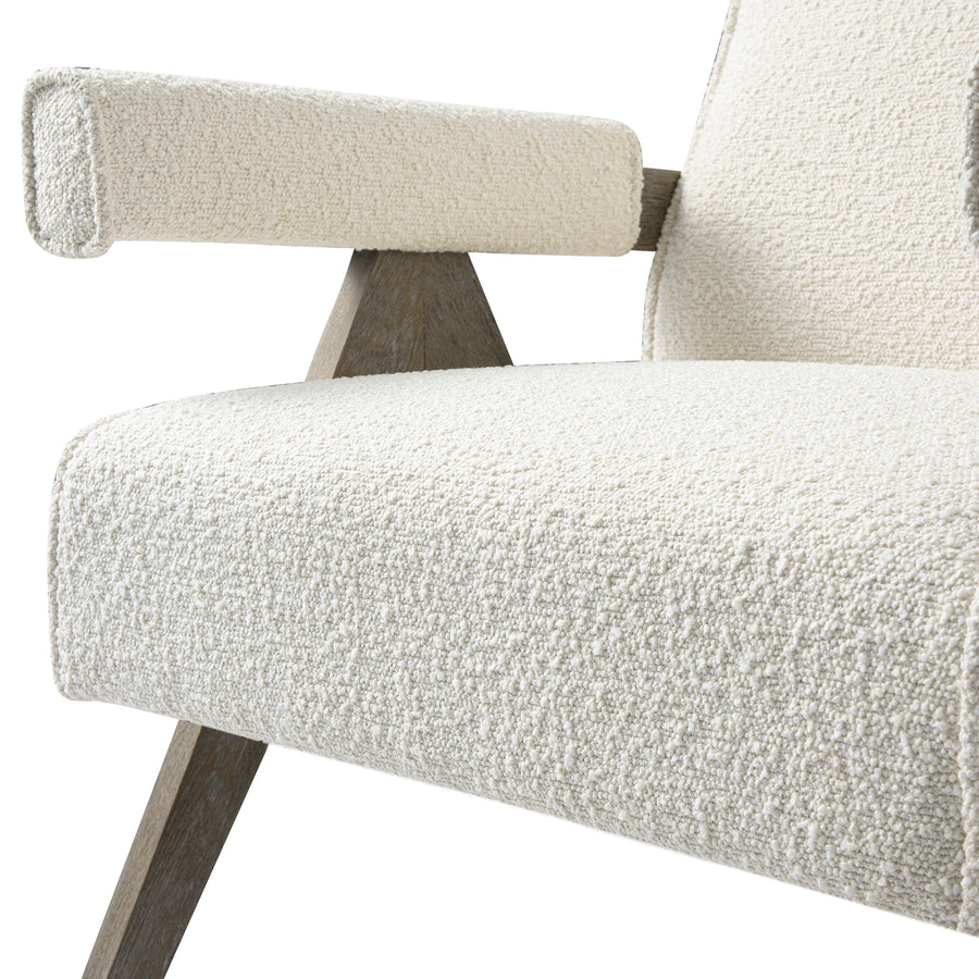 Chinnor Beige Boucle Weathered Oak Frame Accent Chair