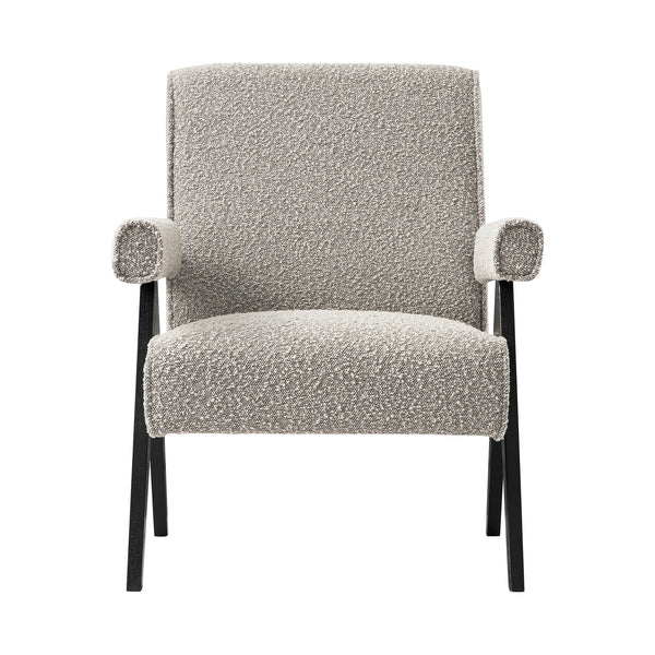 Chinnor Taupe Boucle Black Oak Frame Accent Chair