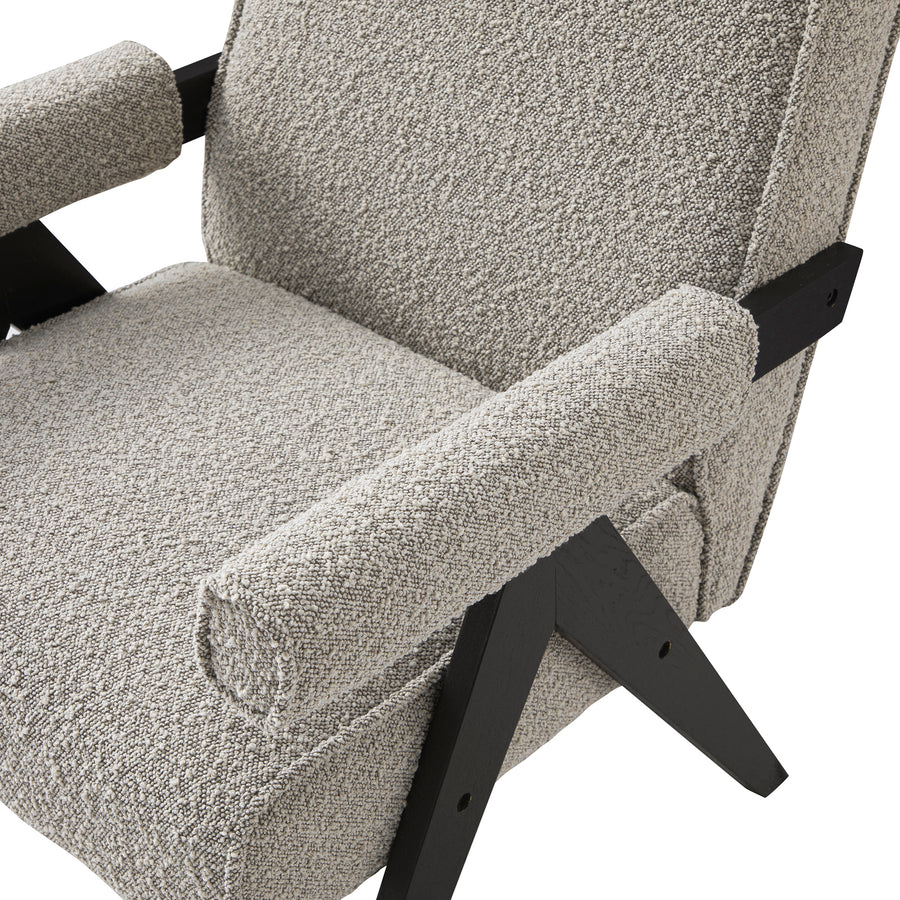 Chinnor Taupe Boucle Black Oak Frame Accent Chair