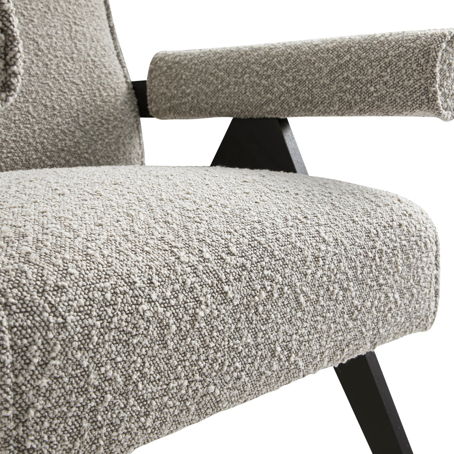 Chinnor Taupe Boucle Black Oak Frame Accent Chair