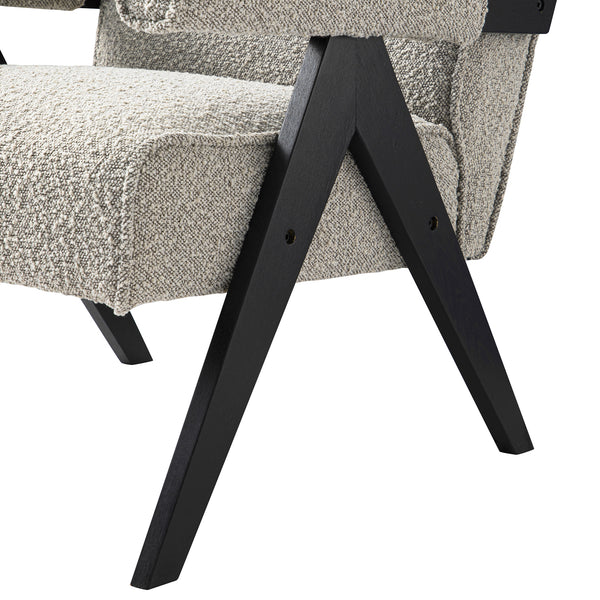 Chinnor Taupe Boucle Black Oak Frame Accent Chair