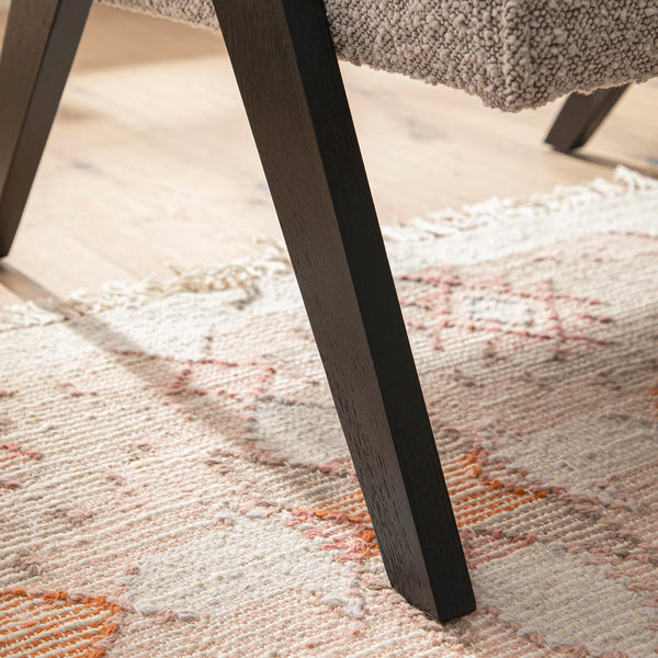 Chinnor Taupe Boucle Black Oak Frame Accent Chair