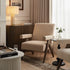 Chinnor Ochre Striped Linen Blend Weathered Oak Frame Accent Chair - daals