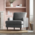 Brigette Grey Velvet Armchair with Antique Brass Castor Legs - daals