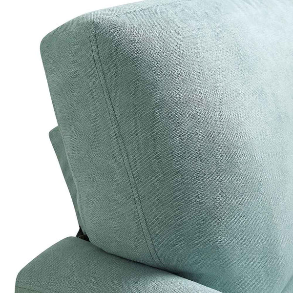 Brigette Mint Soft Brushed Fabric Armchair with Antique Brass Castor Legs