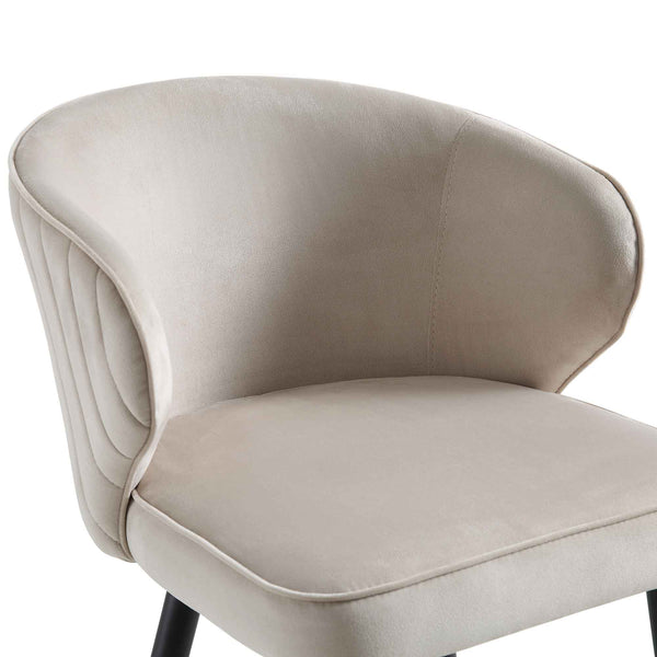 Langham Set of 2 Champagne Velvet Upholstered Carver Counter Stools