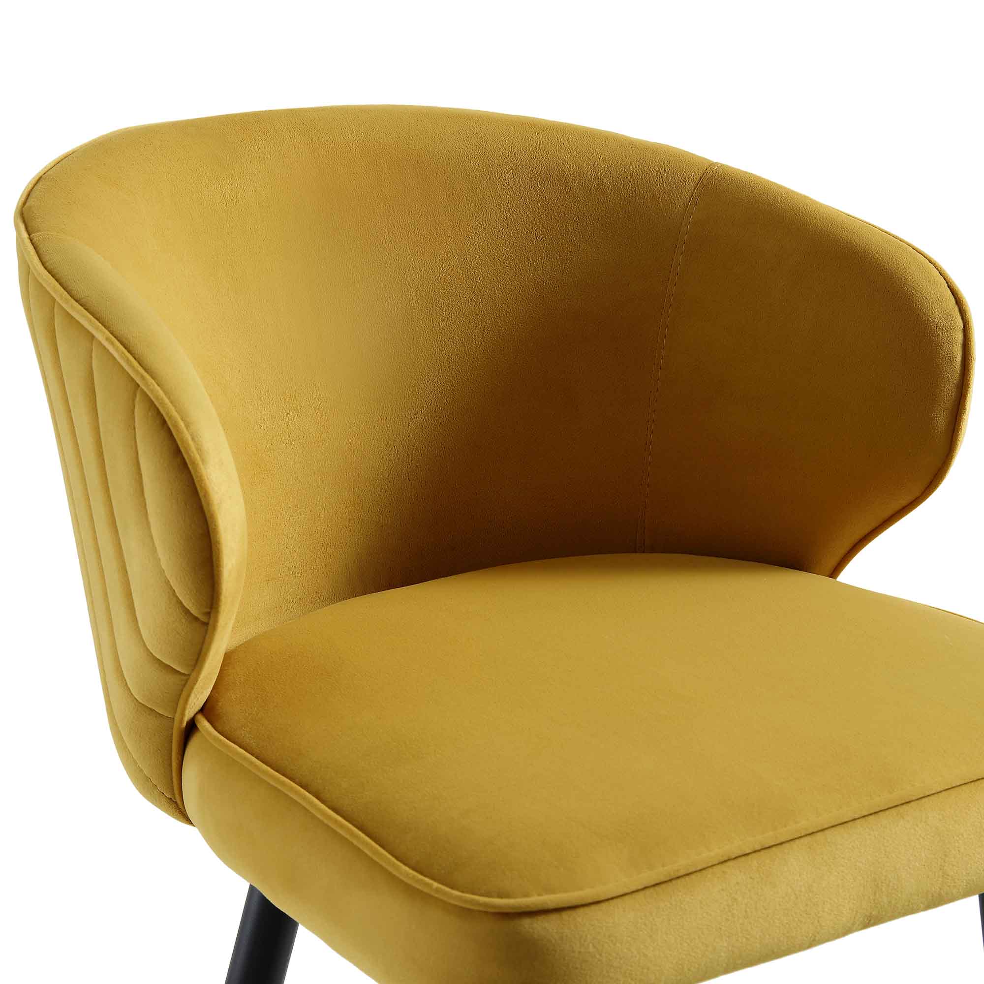 Langham Set of Mustard Velvet Upholstered Carver Counter Stools