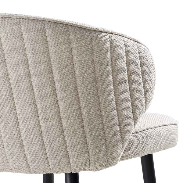 Langham Set of 2 Oatmeal Woven Fabric Upholstered Carver Counter Stools