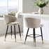 Langham Set of 2 Oatmeal Woven Fabric Upholstered Carver Counter Stools - daals