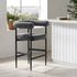Fulbourn Charcoal Boucle Counter Stool with Black Metal Legs - daals