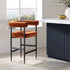 Fulbourn Rust Velvet Counter Stool with Black Legs - daals