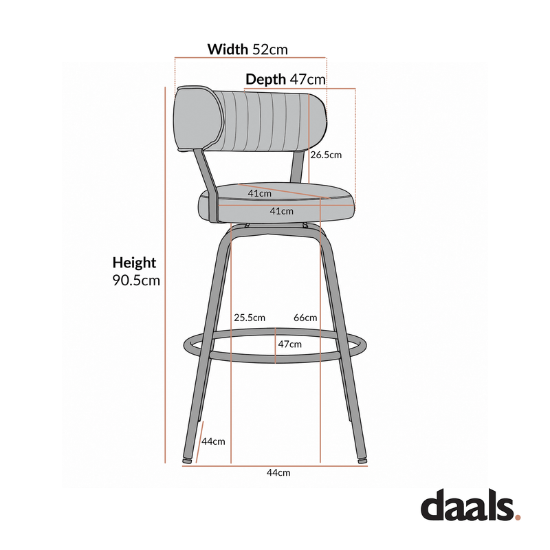 Lotte Set of 2 Swivel Counter Stools, Ivory Weave - daals