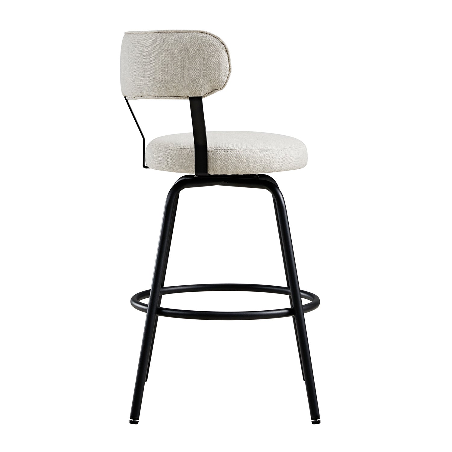 Lotte Set of 2 Swivel Counter Stools, Ivory Weave