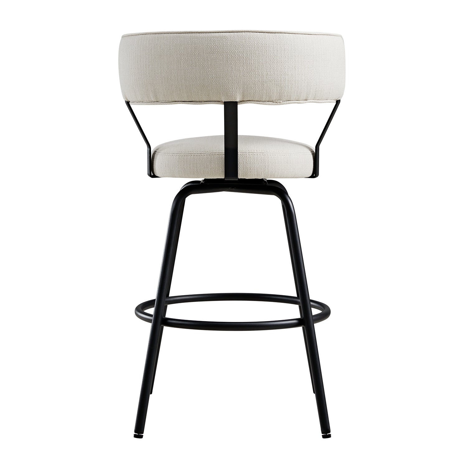 Lotte Set of 2 Swivel Counter Stools, Ivory Weave